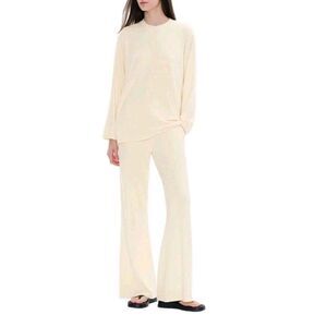 Women's Cream Lounge Set Two Piece Matching Outfit Set Loose Fit Tracksuit NEW